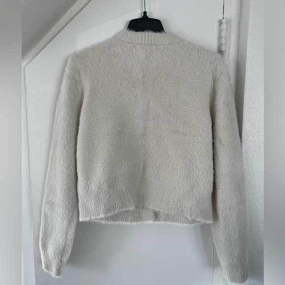 J.Crew Sweater Lady Jacket Brushed Yarn Ivory Navy Size M - Picture 5 of 10